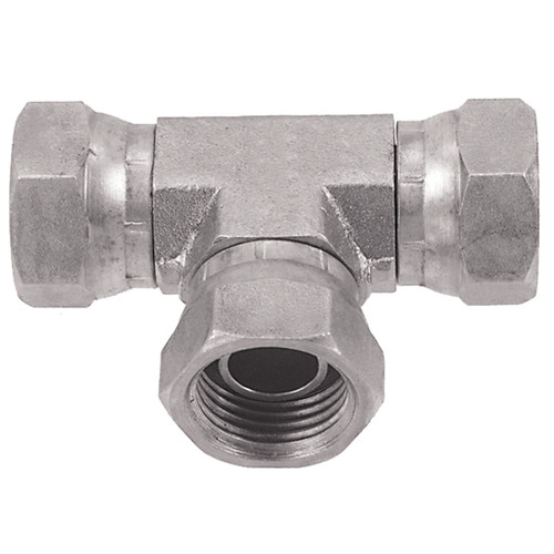 1/8 x 1/8 x 1/8" Steel Female BSPP - Female BSPP - Female BSPP Swivel Tee   26T26-02-02