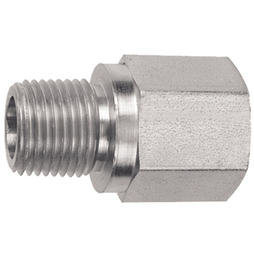 3/4 x 3/8" Steel Male NPT - Female BSPP   28016-12-06