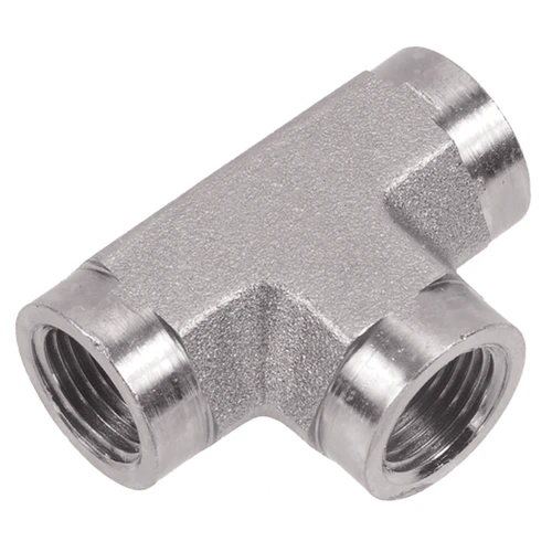 3/8 x 3/8 x 3/8" Steel Female BSPP - Female BSPP - Female BSPP Tee   28T28-06-06