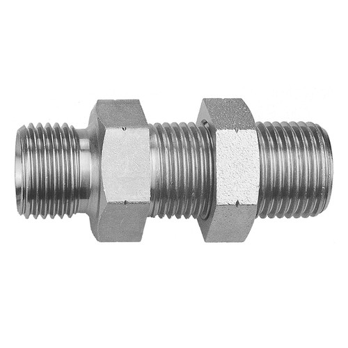 3/8 x 1/4" Steel Male BSPP - Male BSPP Bulkhead Union   36036BH-06-04
