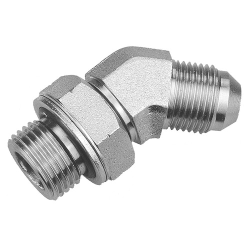 1/8 x 1/4" Steel Male BSPP - Male JIC 45° Elbow   36415A-02-04