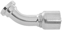5/8 x 5/8" (1.34" Flange) Pulsar 4200 Series Hose Crimp - Komatsu Style Flange 45° Elbow  4249K-10-10