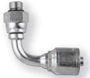 3/8 x 9/16"-18 Pulsar 4200 Series Hose Crimp - Male ORB Live Swivel 90° Elbow  4291X-06-06