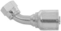 3/8 x 3/8" Pulsar 4400 Series Hose Crimp - Female 37° JIC Swivel 45° Elbow  4445-06-06