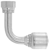 1 x 1-7/16"-12 Pulsar 4400 Series Hose Crimp - Female ORFS Swivel 90° Long Drop Elbow  44983L-16-16