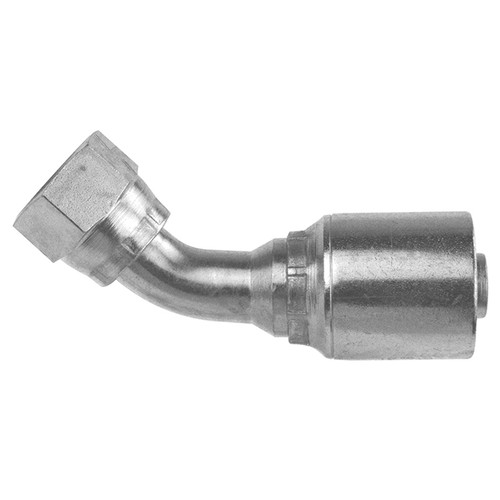 1/4 x 1/4" Pulsar 4700 Series Hose Crimp - Female JIC 37° Swivel 45° Elbow  4745-04-04