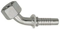 1/4 x M16-1.5 Pulsar 5000 Series Hose Barb - Female Metric Swivel 45° Elbow  50463L-10-04
