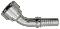 1 x 1" (1.88" Flange) Pulsar 5000 Series Hose Barb - Cat® Style Flange 45° Elbow  5049C-16-16