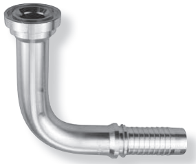 1 x 1" (1.75" Flange) Pulsar 5000 Series Hose Barb - Code 61 Flange 90° Long Drop Elbow  5099L-16-16-D120