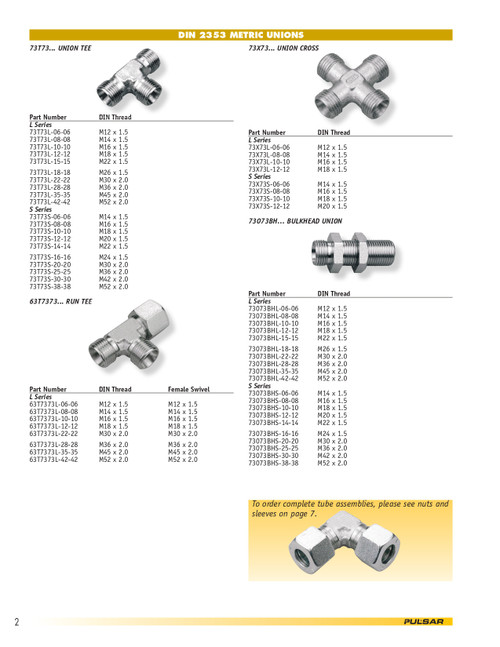 M12-1.5 Steel Male Metric Bulkhead Union   73073BHL-06-06