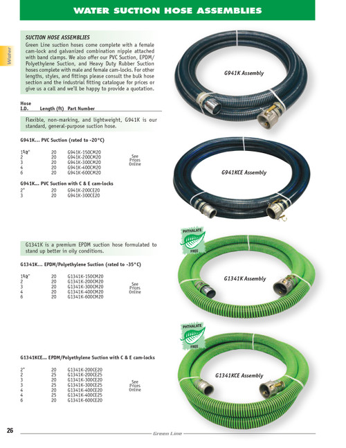 1-1/2" x 20' EPDM/Polyethylene Suction Hose Assembly   G1341K-150CM20