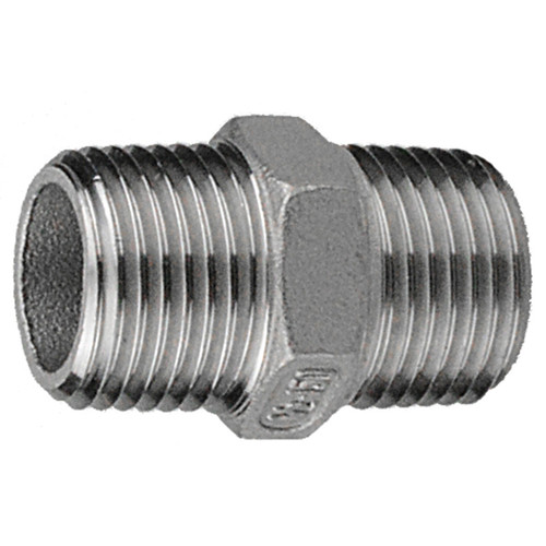 2" Stainless Steel 316 Male NPT Hex Nipple  G1616SSH-200-200