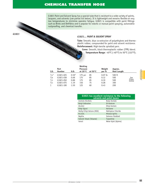 3/8" Paint & Solvent Spray Hose   G1821-038