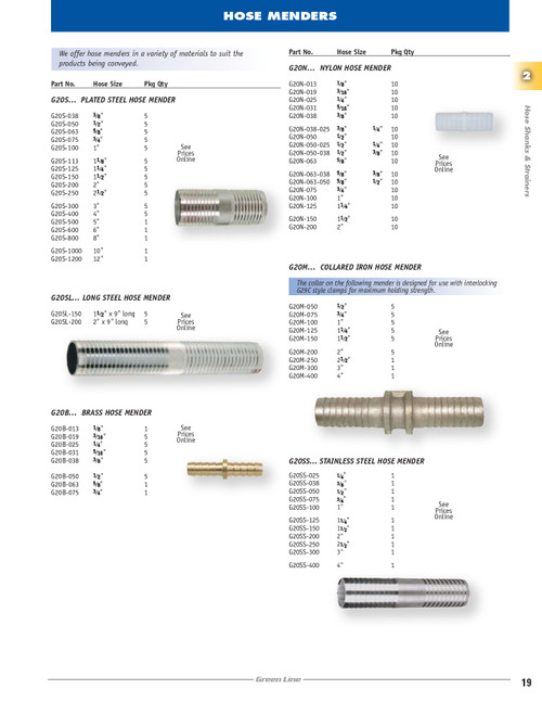3/8" Stainless Steel Hose Mender  G20SS-038