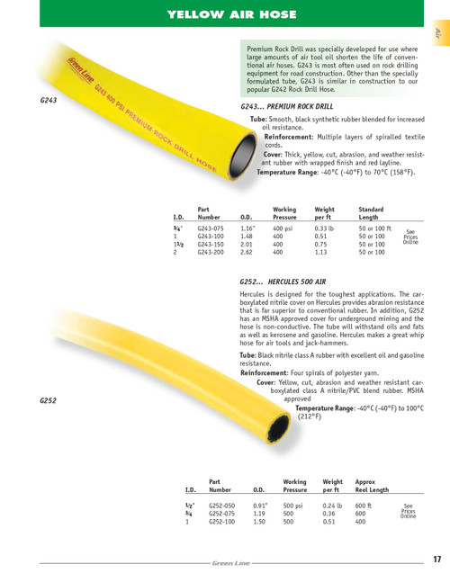 1" Hercules 500 Air Hose   G252-100
