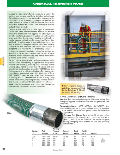 6" Composite Chemical Transfer Hose   G2841-600