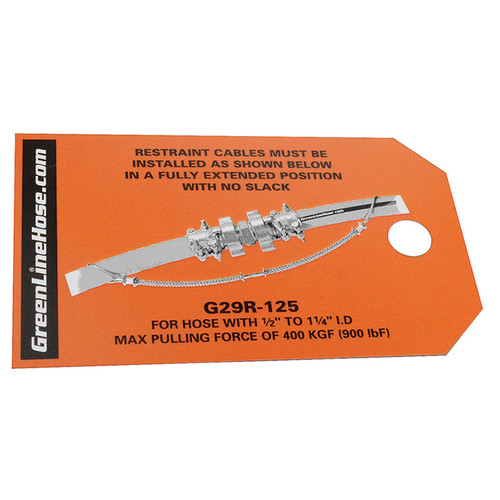 Hose Restraint Safety Tag for G29R-300  G29TAG-300