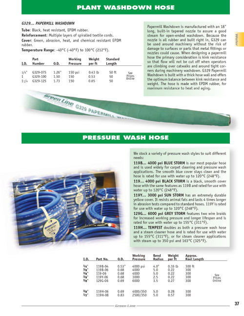 1-1/4" x 50' Papermill Washdown Hose   G329-125