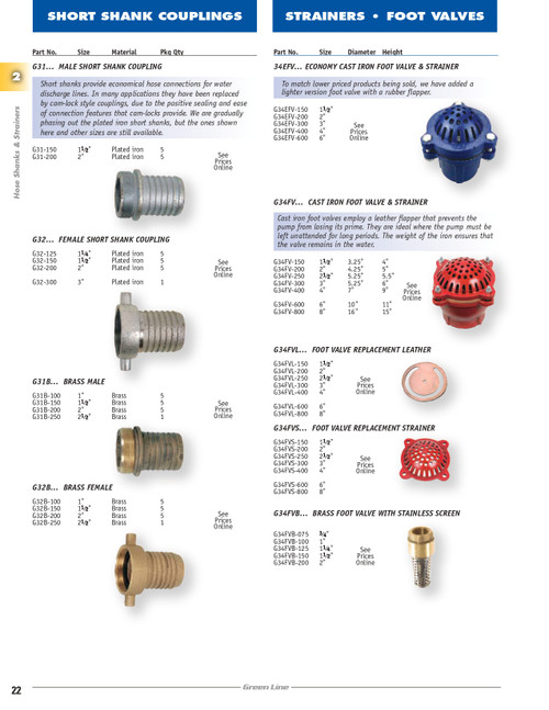1-1/2"  Foot Valve Replacement Strainer  G34FVS-150