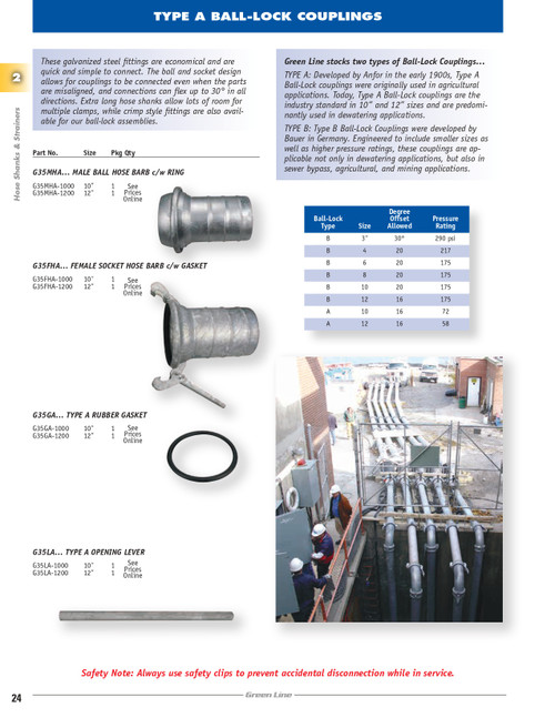 12" Galvanized Type A Female Socket - Hose Barb  G35FHA-1200