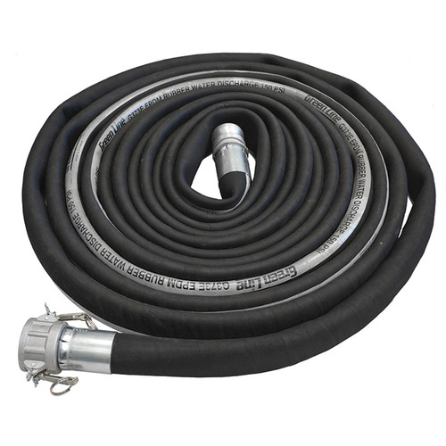 4" x 50' High Pressure Rubber Discharge Hose Assembly   G373E-400CE50