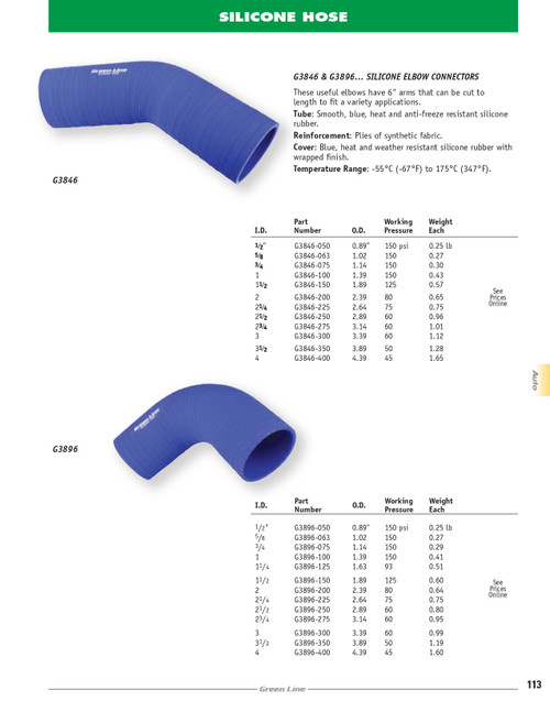 2-3/4" 90° Silicone Elbow Connector Hose   G3896-275