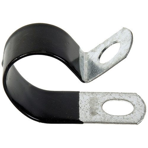 9/16" I.D. Plated Steel - Rubber Cushioned Tube Strap - 13/32" Bolt Hole  G6-09