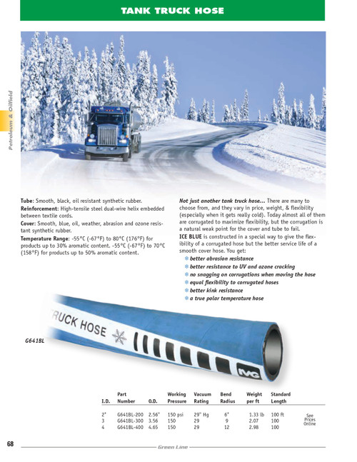 4" Ice Blue Polar Tank Truck Hose   G641BL-400
