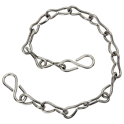 12" Stainless Camlock Security Chain w/ S-Hooks  G65SSZX12