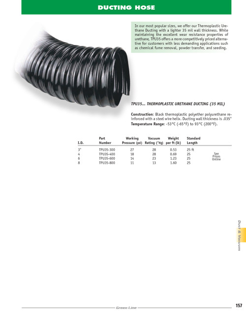 3" Thermoplastic Urethane Ducting Hose   TPU35-300
