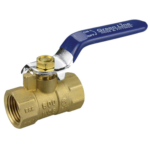 1-1/2" Brass 600 PSI Female NPT Ball Valve  V201-150
