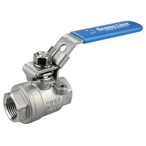 1/2" Stainless Steel Full Port 2000 PSI Female NPT Ball Valve w/ Mounting Pad  V402-050