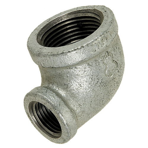 1-1/2 x 3/4" Sch. 40 Galvanized Iron Female NPT 90° Reducing Elbow   G0898G-150-075