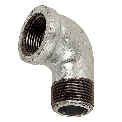 3/8" Sch. 40 Galvanized Iron Male NPT - Female NPT 90° Street Elbow   G1698G-038-038