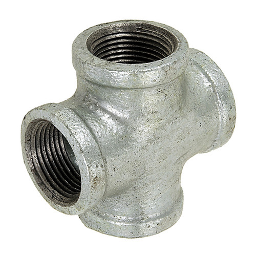 3/4" Sch. 40 Galvanized Iron Female NPT Cross   G08X88G-075-075
