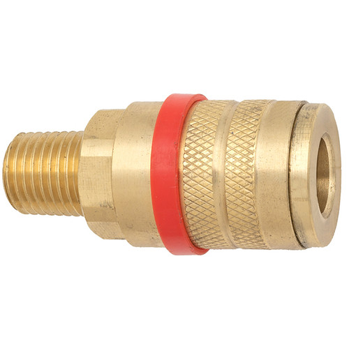 1/4 x 1/4" Brass Tru-Flate Pneumatic Coupler - Male NPT   C1B