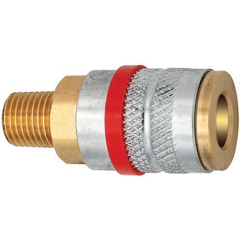 3/8 x 1/2" Steel Tru-Flate Pneumatic Coupler - Male NPT   C5-04