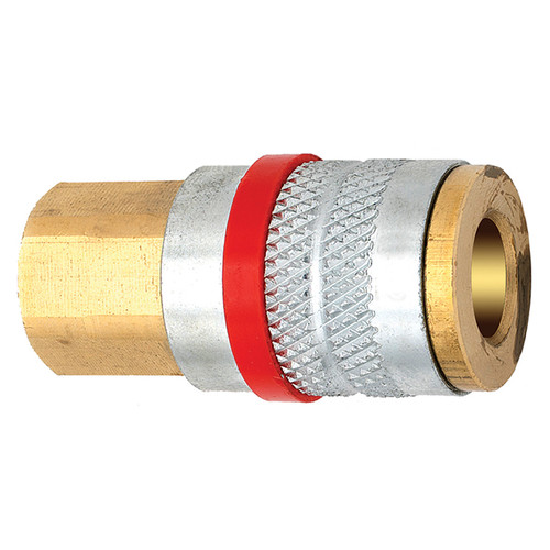 3/8 x 1/2" Steel Tru-Flate Pneumatic Coupler - Female NPT   C6-24