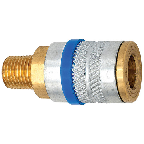 1/4 x 1/4" Steel Industrial Pneumatic Coupler - Male NPT   C21