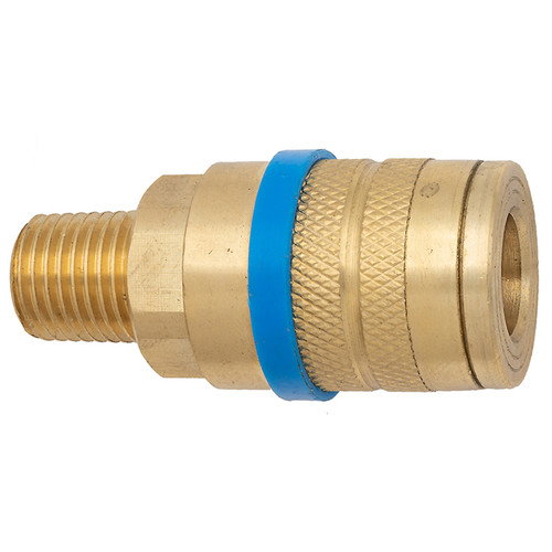1/4 x 1/4" Brass Industrial Pneumatic Coupler - Male NPT   C21B