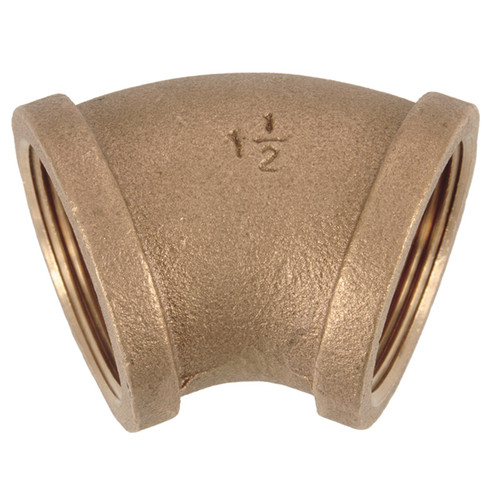 3/8" Cast Brass Female NPT 45° Elbow   G0848B-038-038