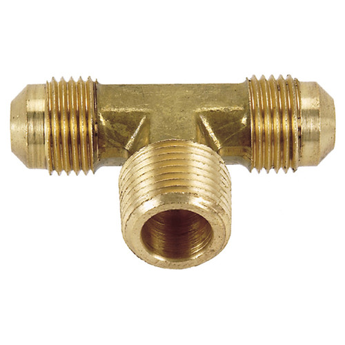 1/4 x 3/8" Brass Male NPT - Male 45° SAE Flare Tee   G14T46-04-06