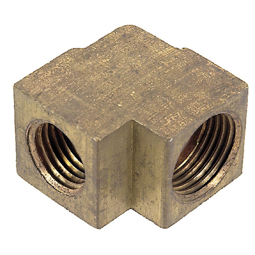 1/8 x 1/4" Brass Female 45° SAE Inverted Flare - 45° SAE Inverted Flare 90° Elbow   G0298-02-04