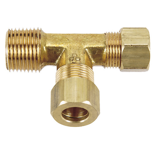 3/8 x 3/8 x 3/8" Brass Male NPT - Compression - Compression Tee   G60T60-06-06