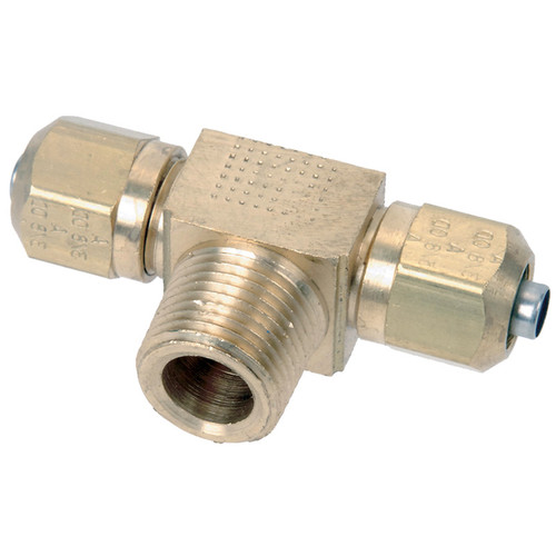 1/2 x 1/2 x 1/2" Brass DOT Male NPT - Compression - Compression Tee   G70T06-08-08