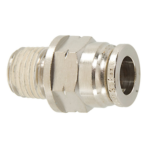 1/4 x 3/16" Nickel Plated Brass Male NPT - Push-To-Connect Connector   G6016P-04-03