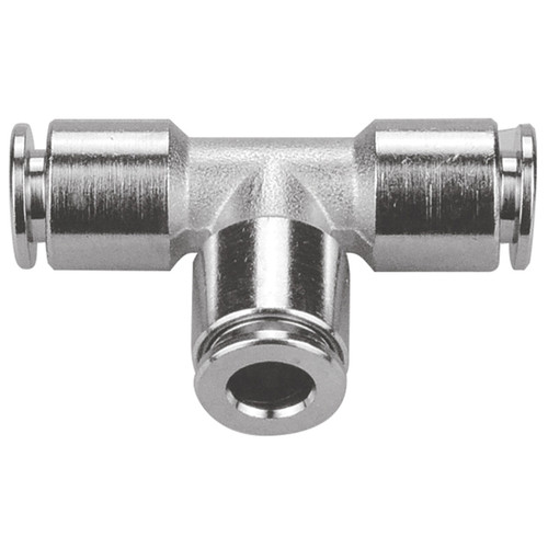 10mm Nickel Plated Brass Push-To-Connect Tee   G60T00PM-10M-10M