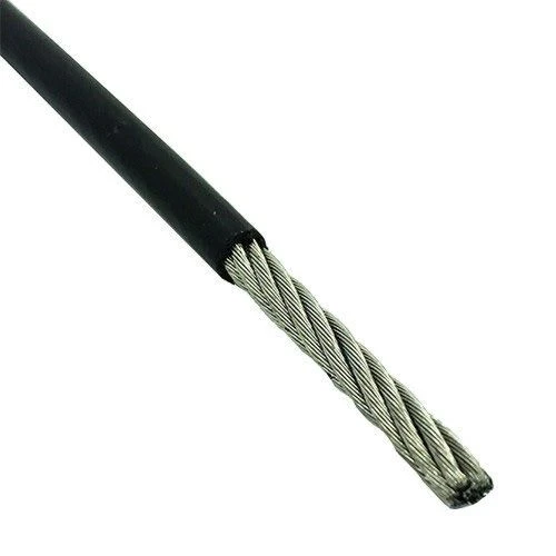 3/16" x 1/4" @ 7x19 Black PVC Coated Galvanized Wire Rope   2730 1016