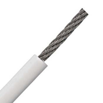 3/16" x 5/16" @ 7x7 White PVC Coated Stainless Steel Wire Rope   2811 0020