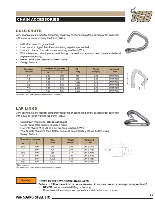 1/2" Lap Link   2916 3225